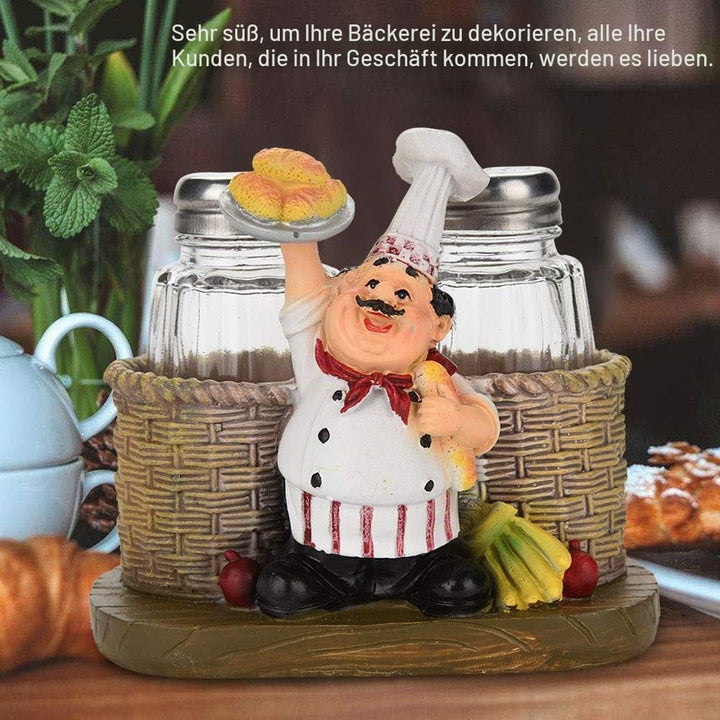 Fetter Koch Küchendekoration Salz und Pfefferstreuer Sets Französischer Landkoch Dekorative Statue G