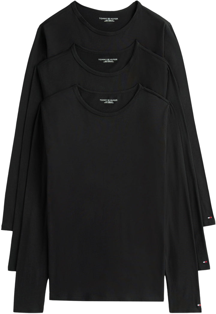 Tommy Hilfiger Herren 3er Pack Langarmshirts Basic XL Black/ Black/ Black, XL Black/ Black/ Black