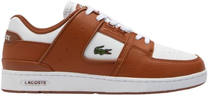 Lacoste Herren Low-Top Sneaker Court CAGE 0721 1 SMA, Männer Halbschuhe 44.5 EU Braun Weiss, 44.5 EU