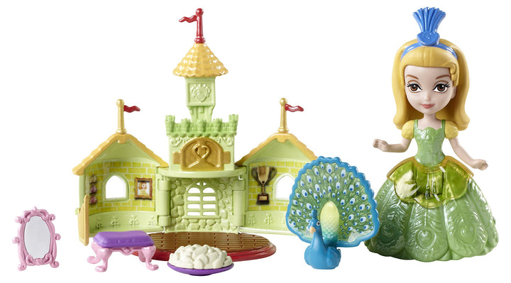 Mattel BDK54 - Disney Sofia - Prinzessin Amber &amp; Praline, der Pfau Spielset