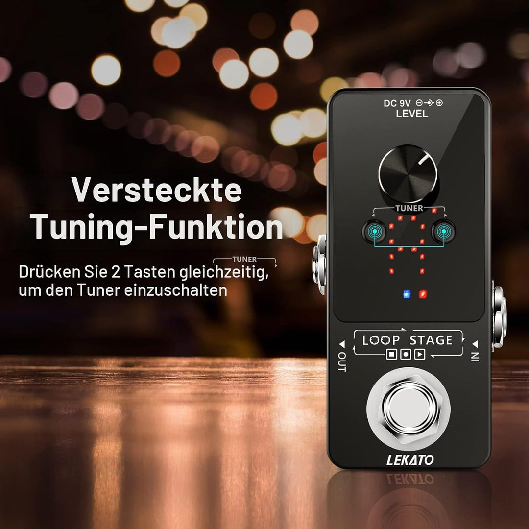 LEKATO Gitarren-Looper Effektpedalschlaufe, 9 Loops, Station mit USB-Kabel für E-Gitarre, Bassgitarr