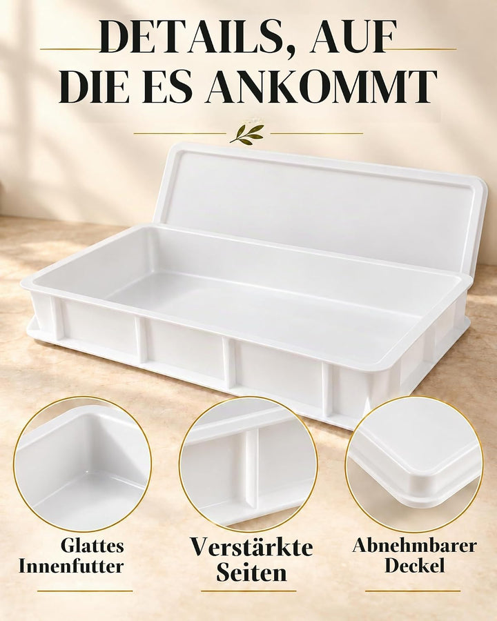 Windfromort Pizzaballenbox – Kunststoff Teigbox – Gärbox Sauerteig &amp; Teig 40×30×10 cm – Pizzateig Bo