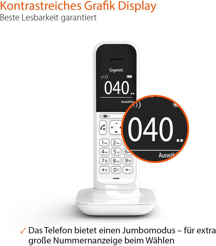 Gigaset CL390HX - Design DECT-Mobilteil mit Ladeschale - Fritzbox-kompatibel - Schnurloses Telefon f