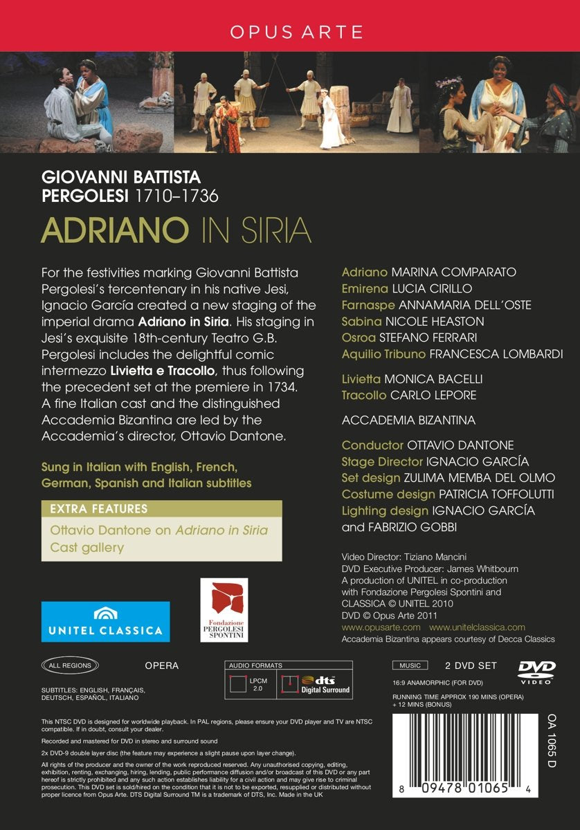 Giovanni Battista: Adriano in Siria, DVD