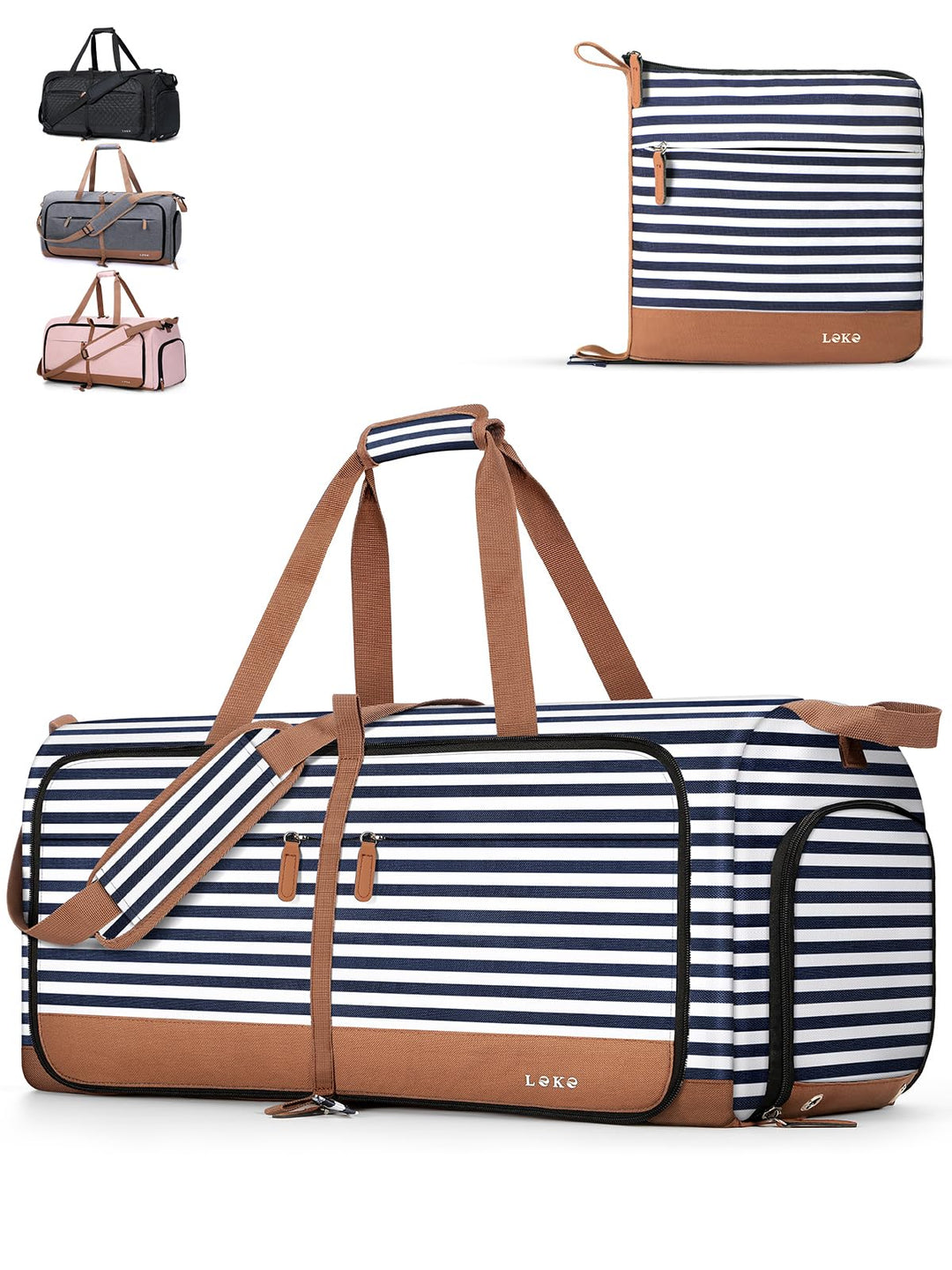 Lekesky Reisetasche Grosse 80L mit Schuhfach, Faltbare Reisetasche Weekender Damen fur Reisen, Krank
