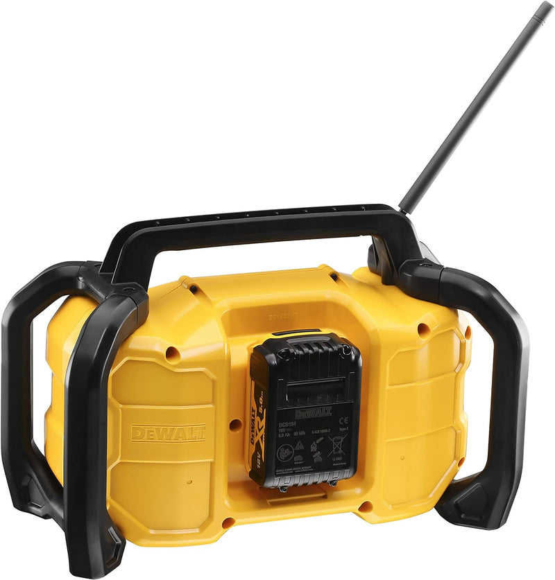 Dewalt XR Akku- und Netz-Radio DCR029 (DAB+ und FM Stereo Radio, extrem Robustes Gehäuse, mit Blueto