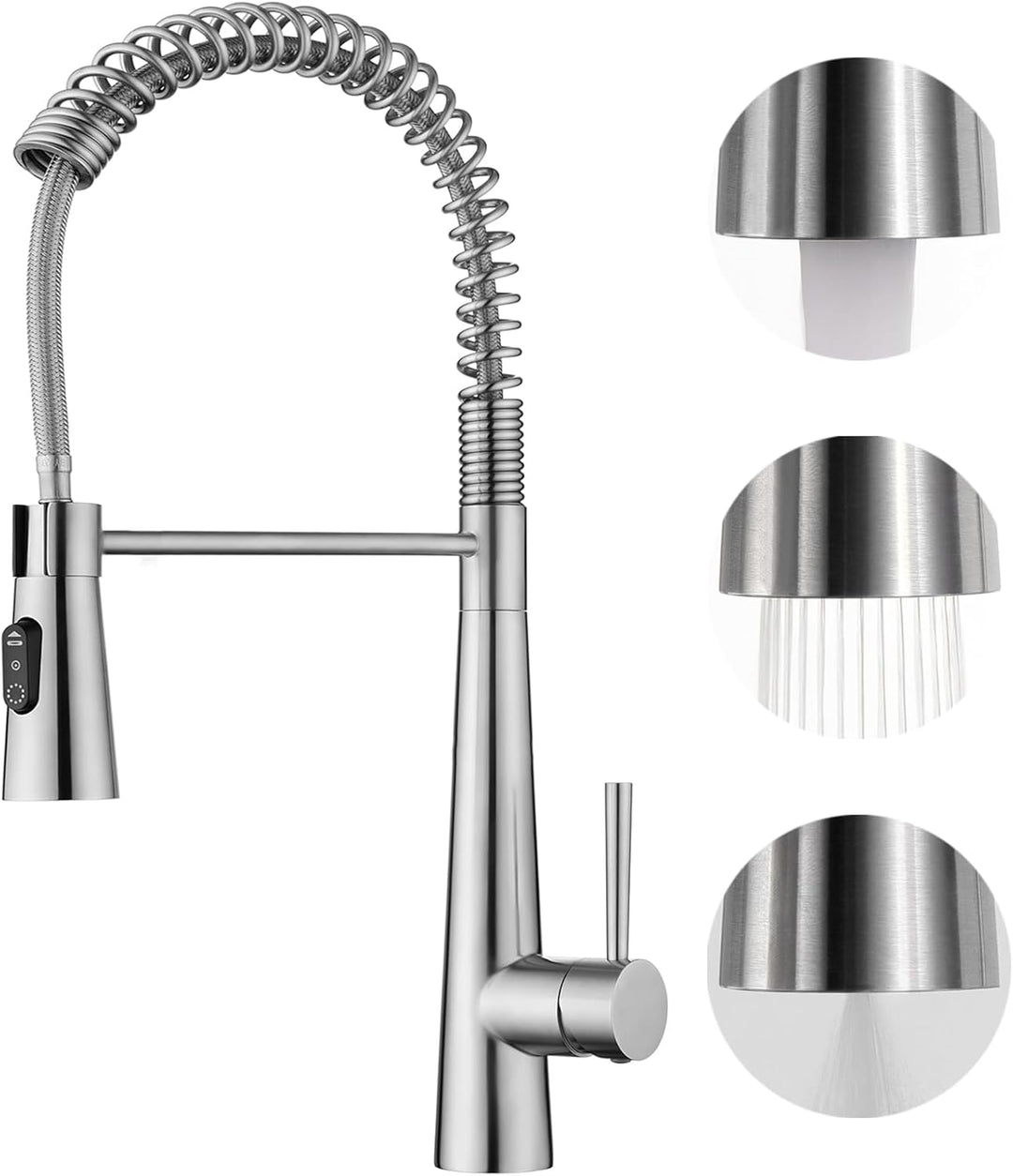 CECIPA Wasserhahn Küche Hochdruck, Küchenarmatur mit Herunterziehen Brause Ausziehbar, Mischbatterie