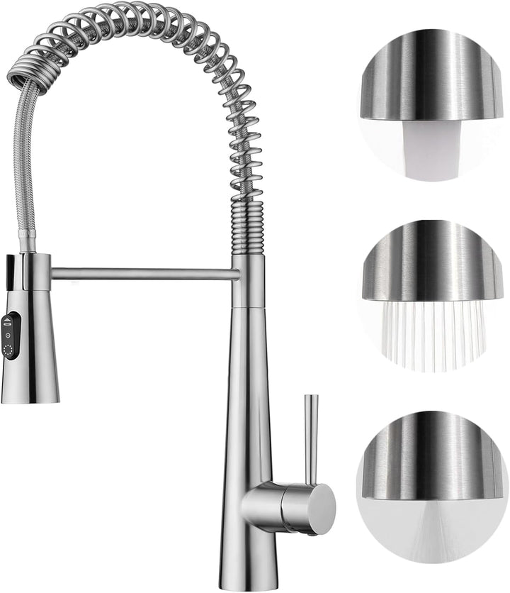 CECIPA Wasserhahn Küche Hochdruck, Küchenarmatur mit Herunterziehen Brause Ausziehbar, Mischbatterie
