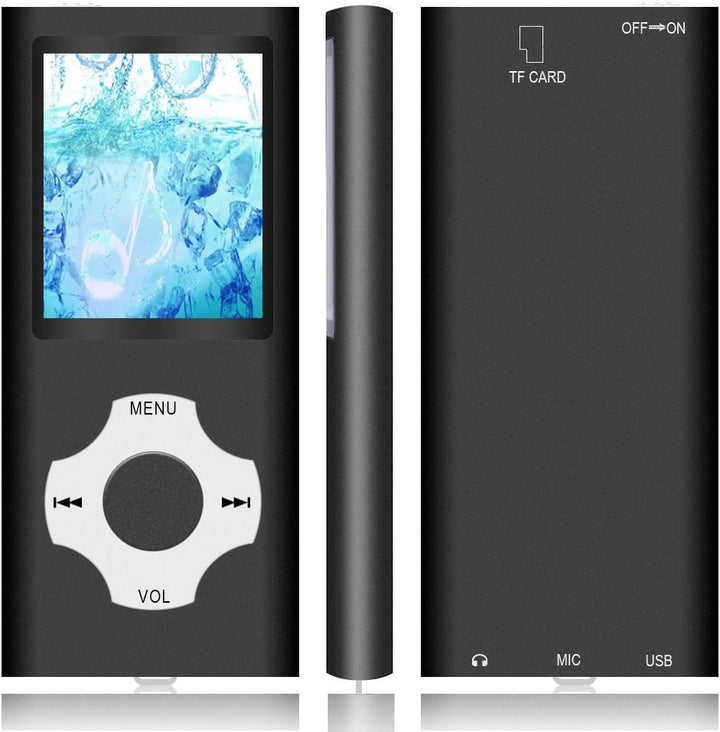 Hotechs MP3-Player/MP4-Player, MP3-Player mit 32 GB Speicherkarte, schlankes Design, digitales LCD-D