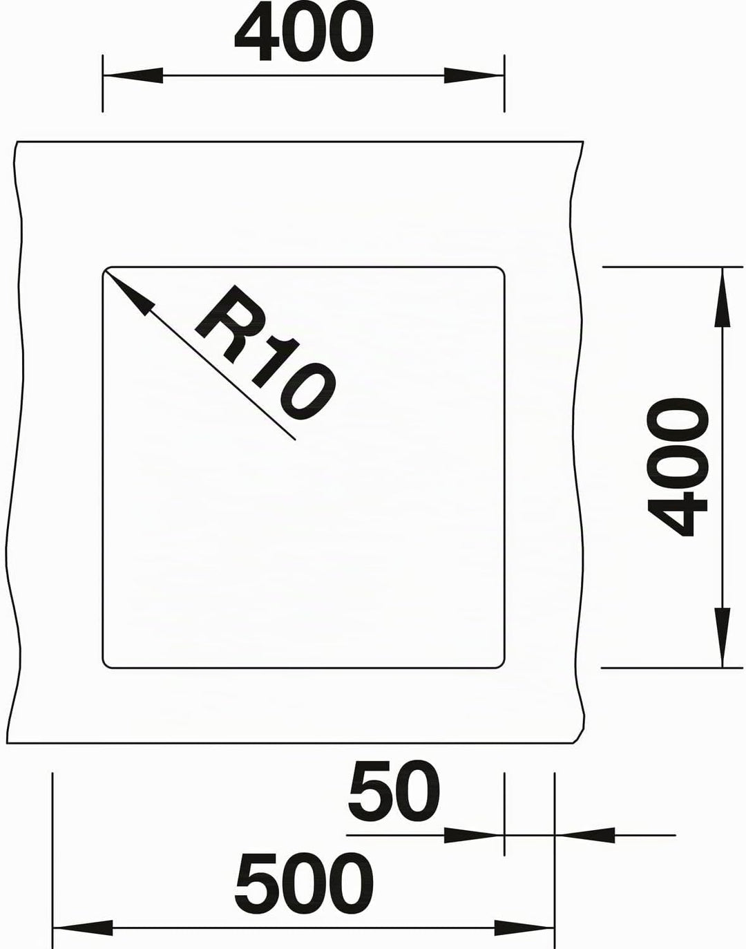 BLANCO SUBLINE 400-U | SILGRANIT schwarz | Einbauart: Unterbau | ohne Ablauffernbedienung | 50er Unt