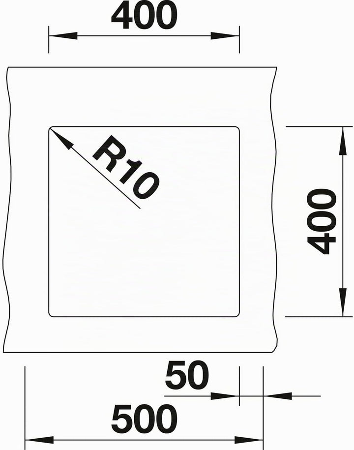 BLANCO SUBLINE 400-U | SILGRANIT schwarz | Einbauart: Unterbau | ohne Ablauffernbedienung | 50er Unt