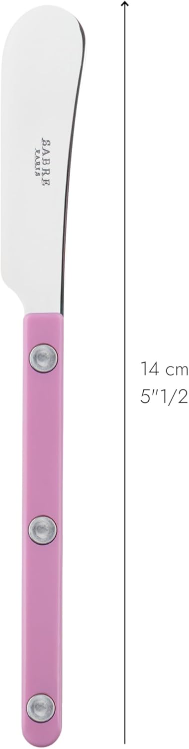 SABRE PARIS - 2er Set Buttermesser 14 cm - Bistrot - Ideal Für Butter, Aufstrich - Edelstahl & Nylon