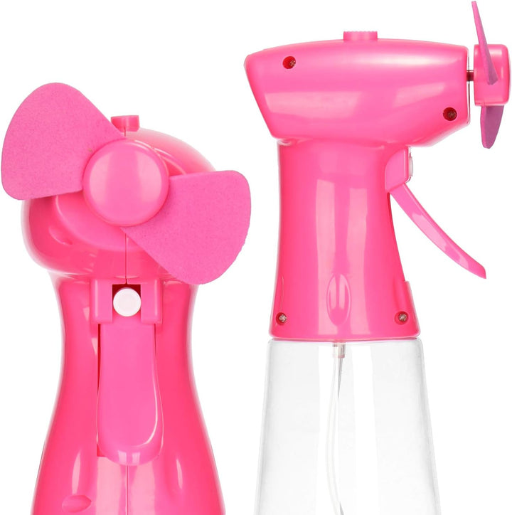 com-four® 6x Ventilator-Sprühflasche - sicherer Sprühventilator - Wassersprüher zur Abkühlung im Som