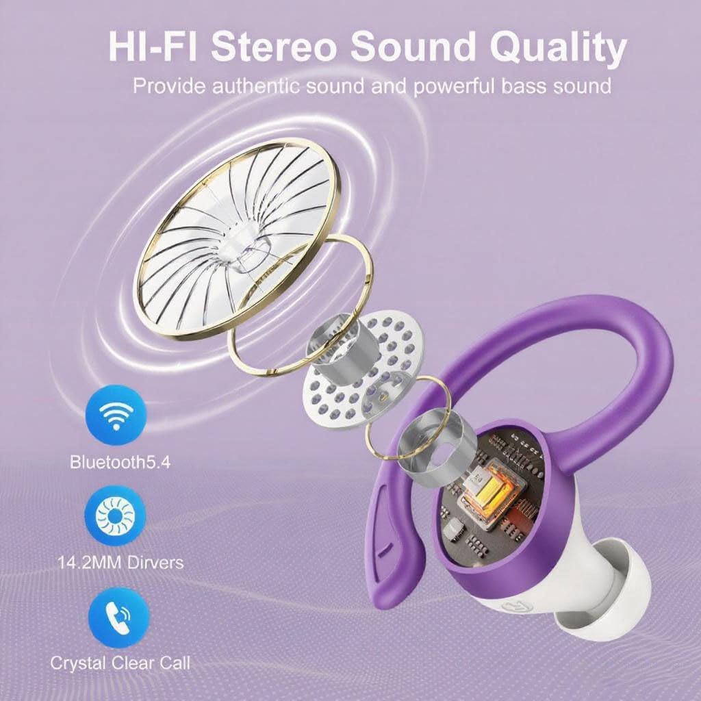 Bluetooth Kopfhörer In Ear, Kopfhörer Kabellos Bluetooth 5.4 mit 4 ENC Noise Cancelling Mic, 68 std