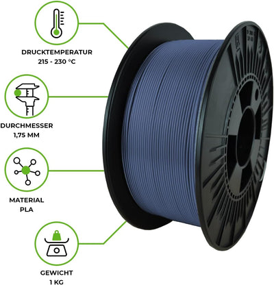 NEBULA PLA filament 1.75 mm (± 0,05 mm), 3D drucker filament 1 kg spule, 3D printer pla filament her