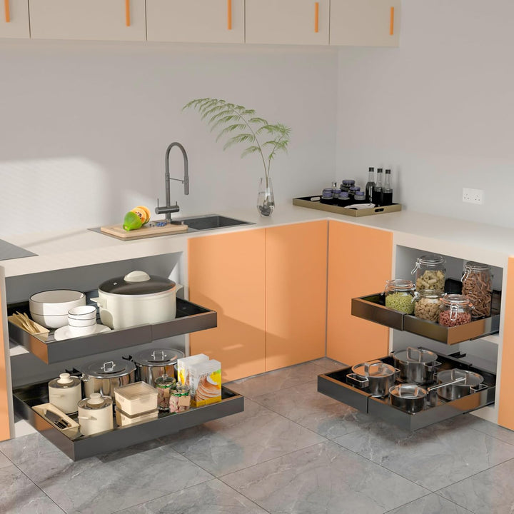 WIMEORS 2 Stück Ausziehbarer Schrank-Organizer, erweiterbar (32 cm - 51,8 cm),Teleskopschublademit S