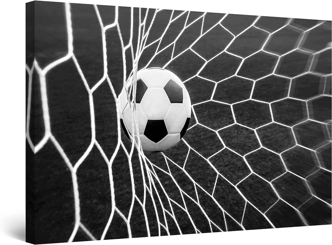 Startonight Leinwandbilder Schwarz und Weiss Fussballbälle, Doppelansicht Überraschung Modernes Deko