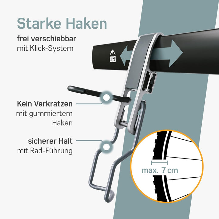 Borgen Fahrrad Wandhalterung Vertikal - Geeignet für alle Fahrräder, wie z.B. E Bike, Mountainbike,
