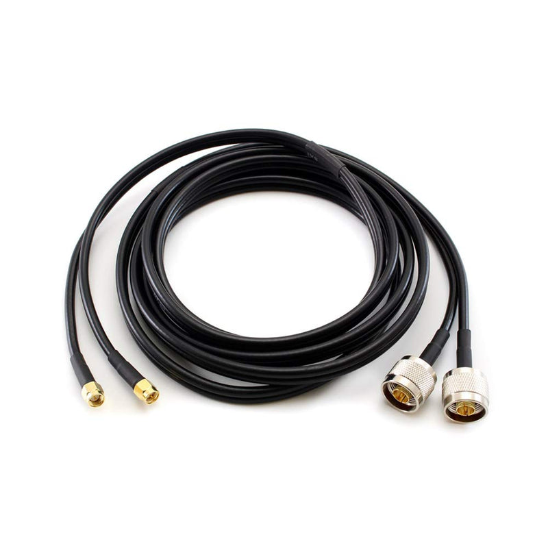 JARFT 4G, LTE und 5G Koaxial- Twin Antennenkabel, N Stecker auf SMA Stecker (10m), 10m