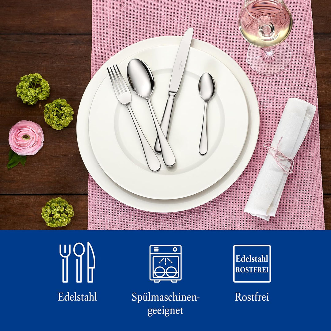 Villeroy &amp; Boch – Oscar Tafelbesteck 24 teilig, 6 Personen, spülmaschinenfest, rostfrei, Besteck Set
