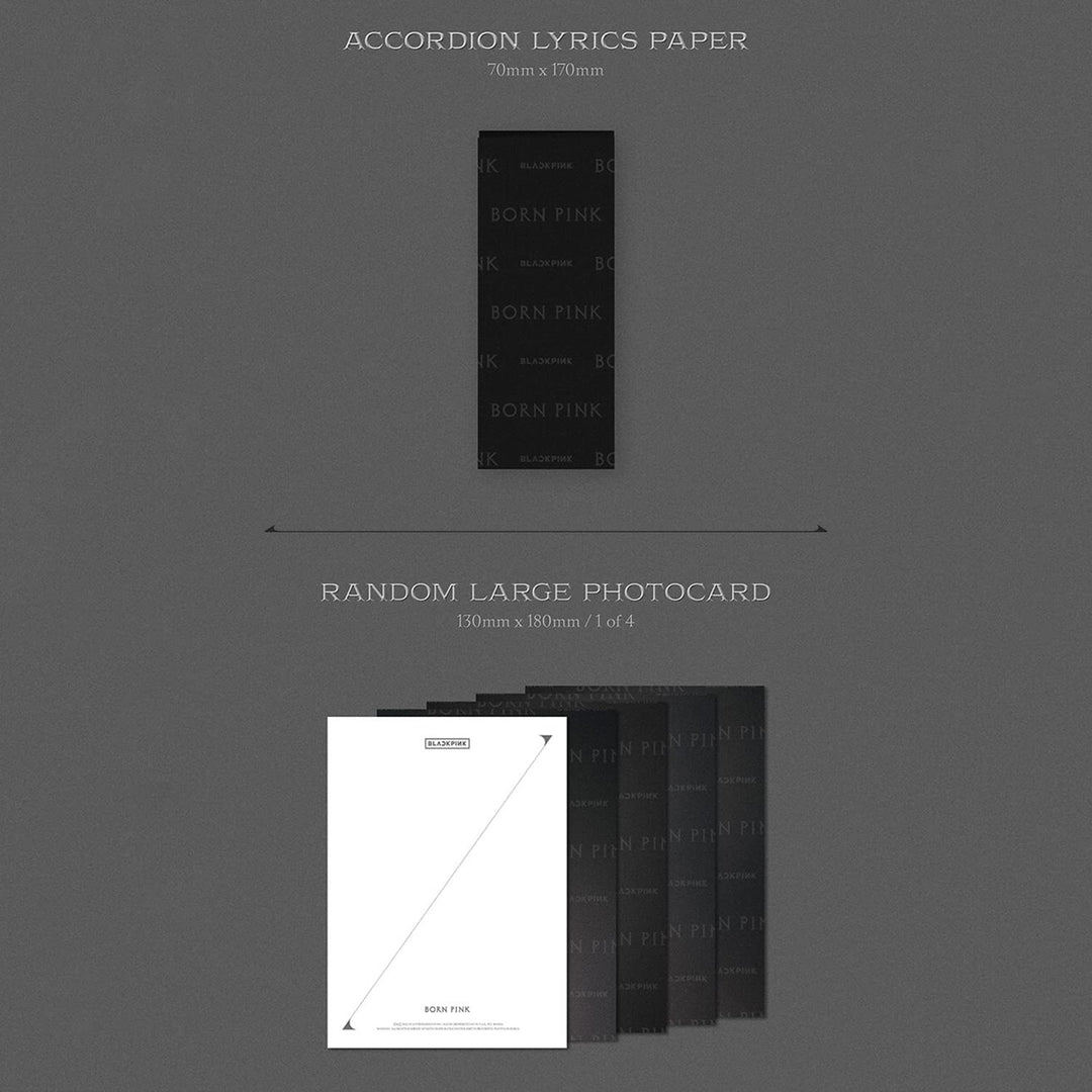 BLACKPINK - [BORN PINK] (BLACK Ver.) CD + Photobook + Envelope + Lyrics Paper + Large Photocard + Po