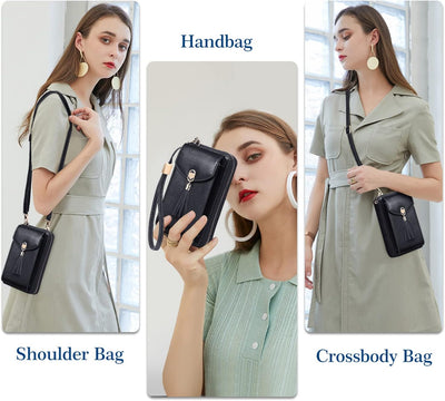 BTNEEU Handytasche zum Umhängen Damen Leder Handy Umhängetasche RFID Schutz Kleine Crossbody Tasche