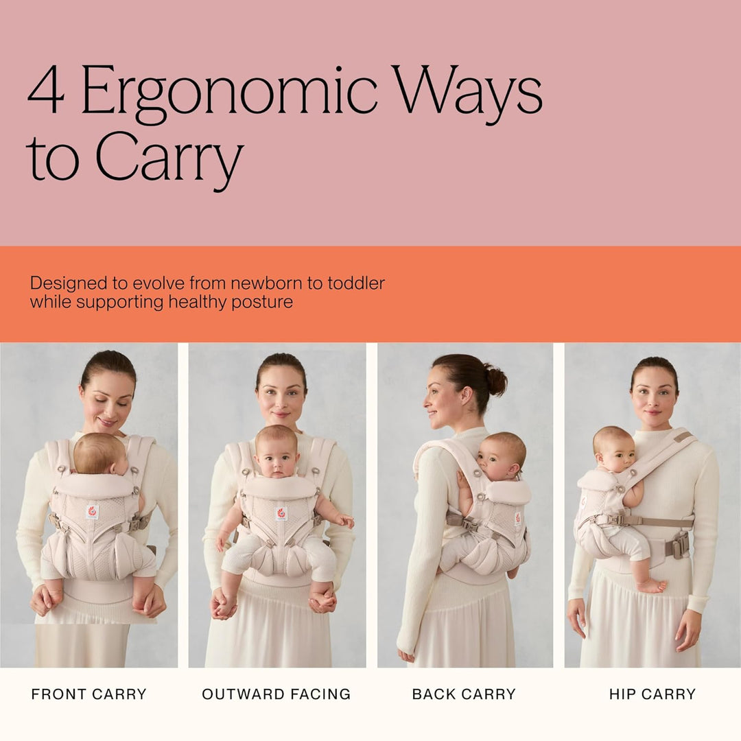 Ergobaby Babytrage, Omni 360 Cool Air Mesh mit 4 Positionen für Neugeborene bis Kleinkinder (0-4 Jah