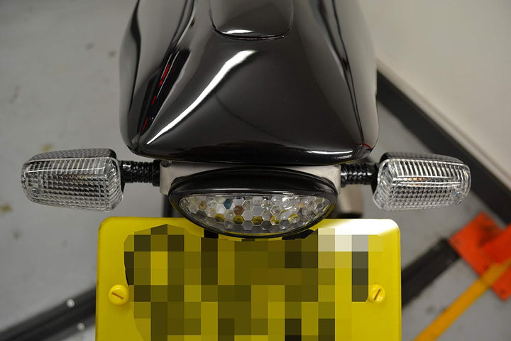 Motorrad-Trike-Blinker Carbon-Optik mit getöntem Glas (1 Paar) 21-W-Glühlampe