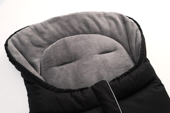 Fusssack Babyschale für Kinderwagen Buggy Universal Winter Baby Schwarz 102X54CM, Schwarz 102X54CM