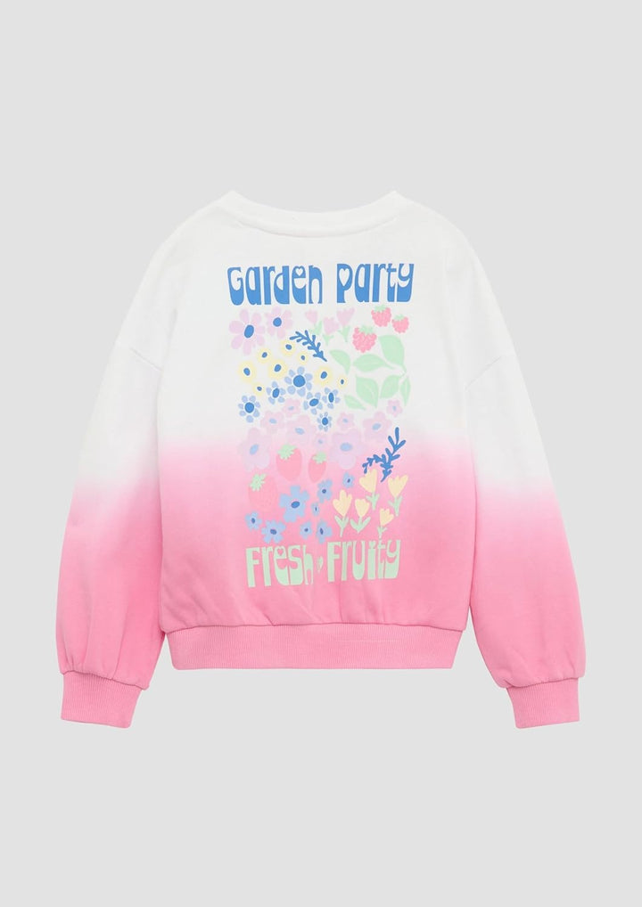 s.Oliver Oversized Sweatshirt mit Print und Farbverlauf 116-122 0100_weiss, 116-122 0100_weiss