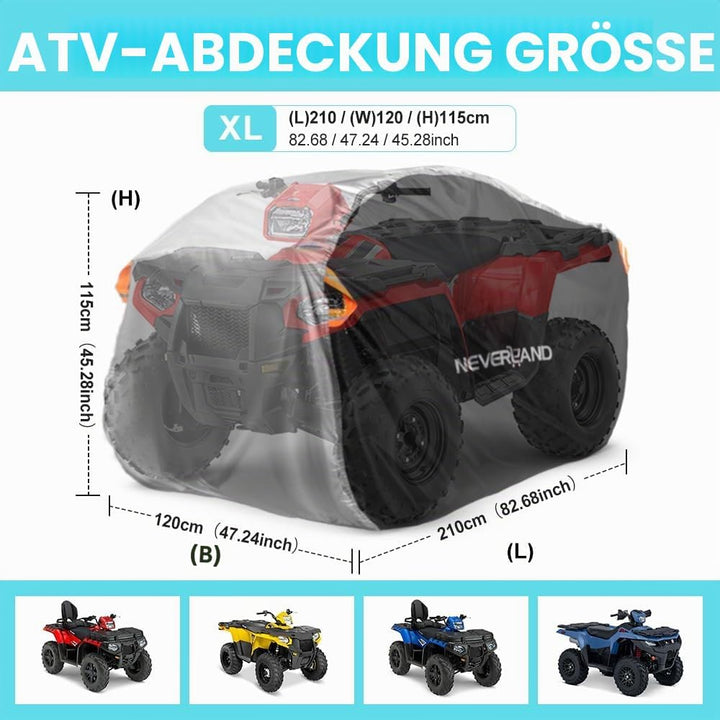 NEVERLAND ATV-Abdeckung, wasserdicht, strapazierfähig, 4 x 4 Quad-Abdeckungen, Allwetterschutz, 203
