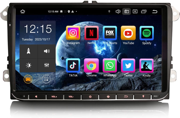 Erisin 9 Zoll 8-Kern Android 12 Autoradio mit Navi GPS Für VW Polo Golf 6 Golf 5 T5 Sharan Passat Ti