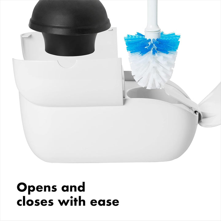 OXO Good Grips Hideaway WC-Bürste und Kolben, Weiss Set, Set