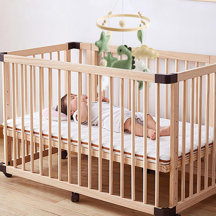 Mobile Baby Windspiele, Mobile für Babybett mit Dinosaurier, Sternen & Wolken aus Filz, Hängende Dek