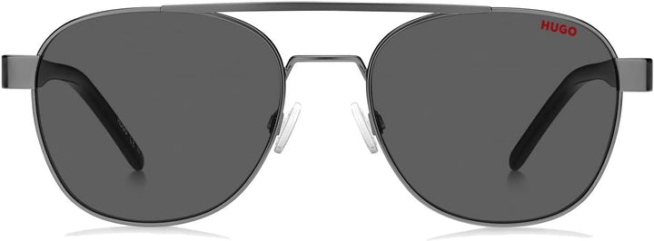 HUGO HG 1196/S Brille, Matte Dark Ruthenium, 54 für Herren, Matte Dark Ruthenium