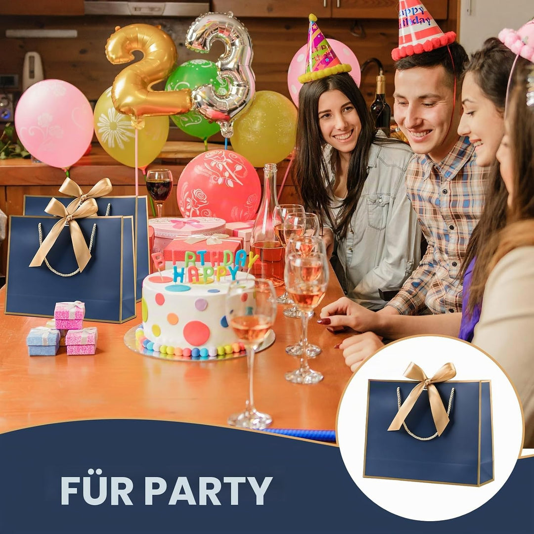 Geschenktüte mit Schleife,Geschenktüte Weiss,Geschenktaschen für Geburtstag, Hochzeit, Festivalfeier