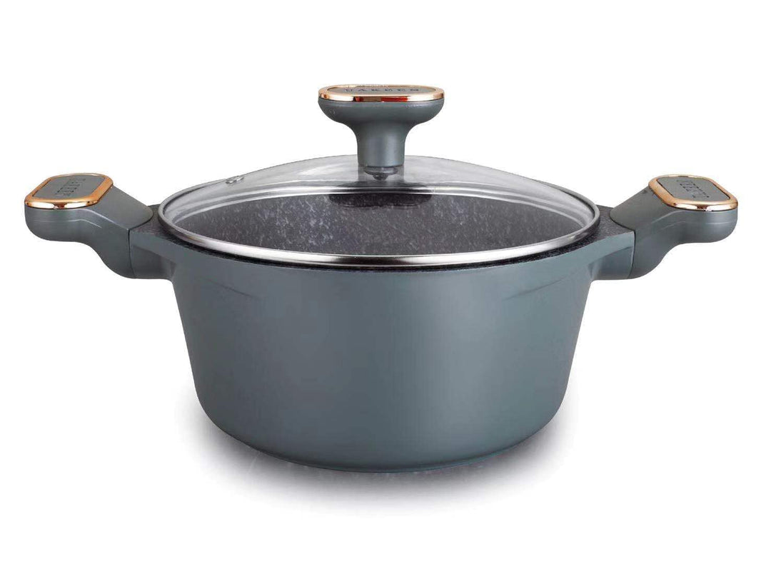 HQ Premium Kochtopf mit Granit Keramikbeschichtung 2 Liter 20cm Durchmesser Keramik Design Kasan/Kaz