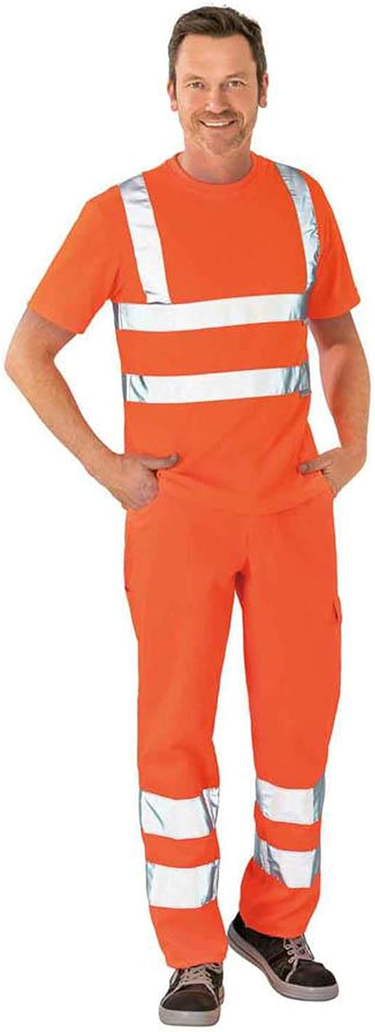 Planam Grösse XL Herren Warnschutz T-Shirt Uni Uni-orange Modell 2095 XL Uni Orange, XL Uni Orange