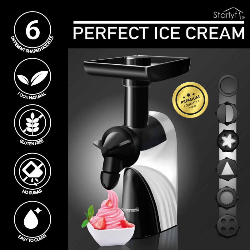 Eisdessertmaschine STARLYF Perfect Ice Cream, Eismaschine mit Frucht, Sehr Einfach zu Verwenden, 100