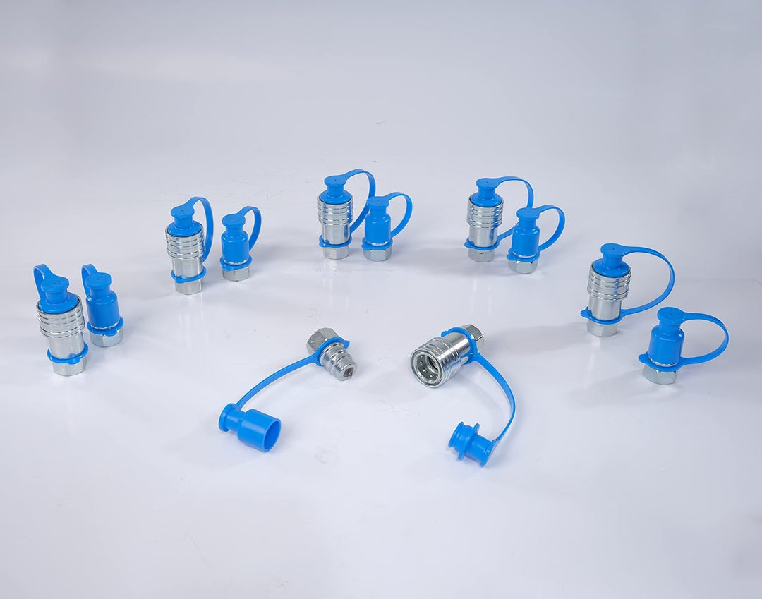 6 Sets 1/2 "NPT Hydraulische Schnellkupplung, 1,27 cm (1/2 Zoll), Ag, mit Staubkappen, Poppet Pionee