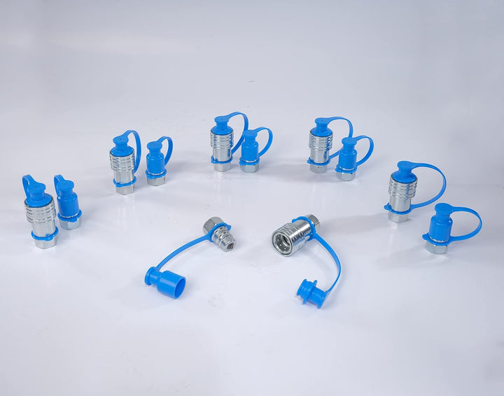 6 Sets 1/2 "NPT Hydraulische Schnellkupplung, 1,27 cm (1/2 Zoll), Ag, mit Staubkappen, Poppet Pionee