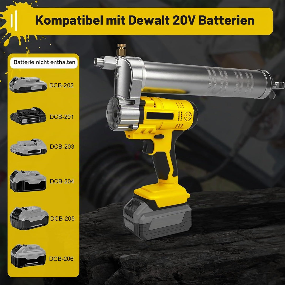 WingFly Akku Fettpresse für Dewalt 20V Batterie, 10000 PSI Elektrische Fettpresse mit 54cm Hochdruck