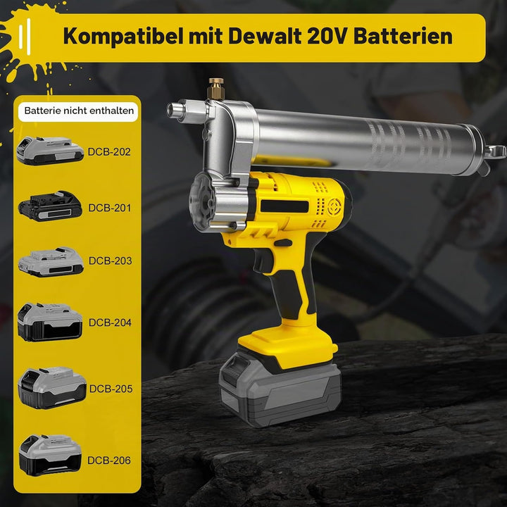 WingFly Akku Fettpresse für Dewalt 20V Batterie, 10000 PSI Elektrische Fettpresse mit 54cm Hochdruck