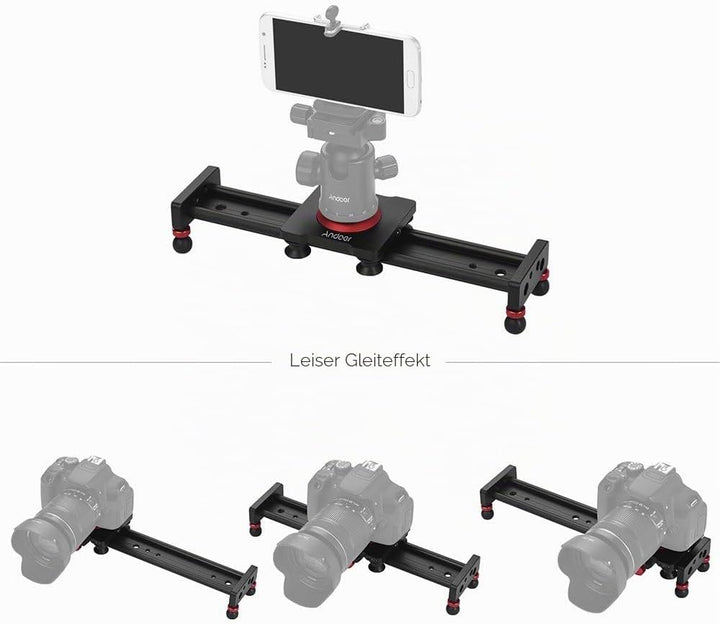 Andoer Slider Dolly Video Slider Dolly Kamera Track Slider Foto Aluminiumlegierung f¨¹r DSLR-Kamera