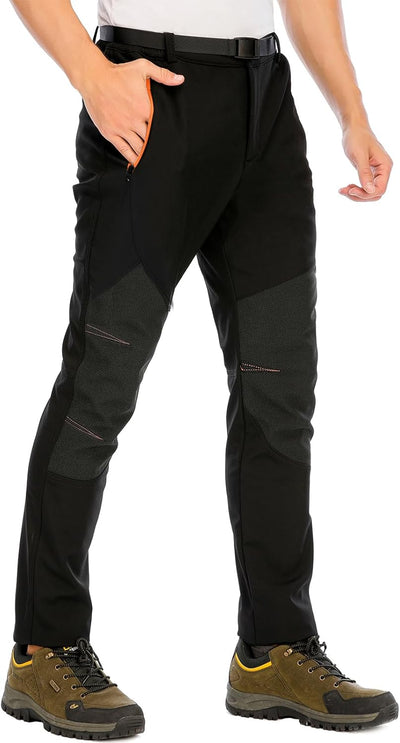 BenBoy Herren Wanderhose Wasserdicht Skihose Softshellhose Winddicht Outdoorhose Winter Warm Gefütte