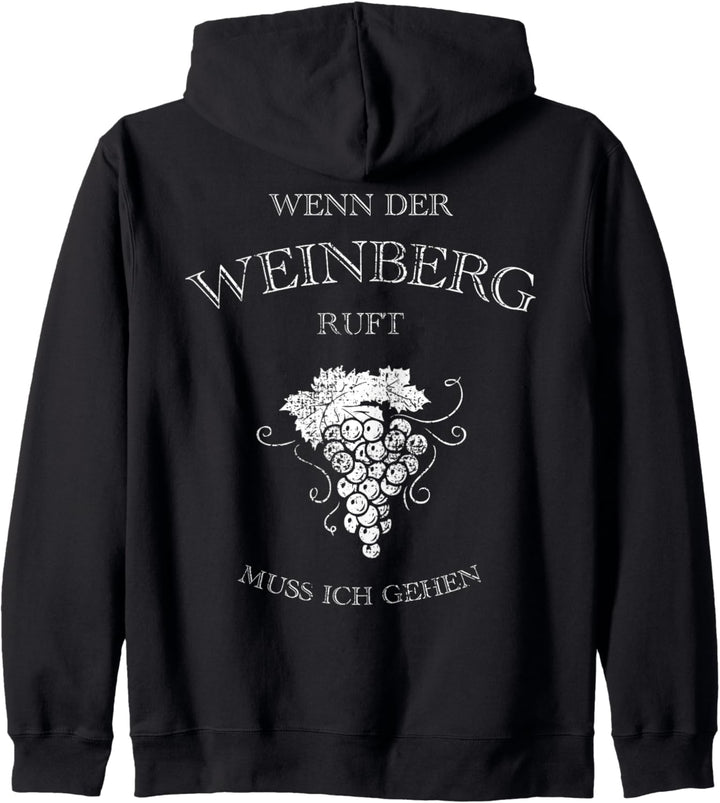 Wein Weinberg Berg ruft Winzer T-Shirt Geschenkidee Kapuzenjacke