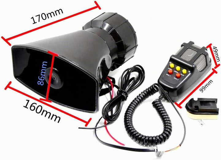 YIYIDA Autohupe Auto Sirene Horn Autohupe Horn Autohupe mit Mikrofon PA-System Notschallverstärker l