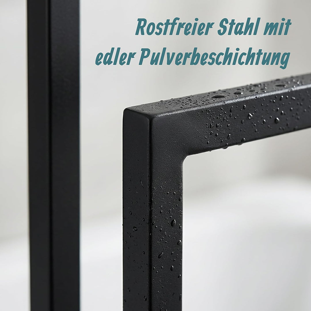 Relaxdays Handtuchständer, 3 Stangen, Stahl, H x B x T: 82,5 x 46 x 21 cm, stehender Duschtuchhalter