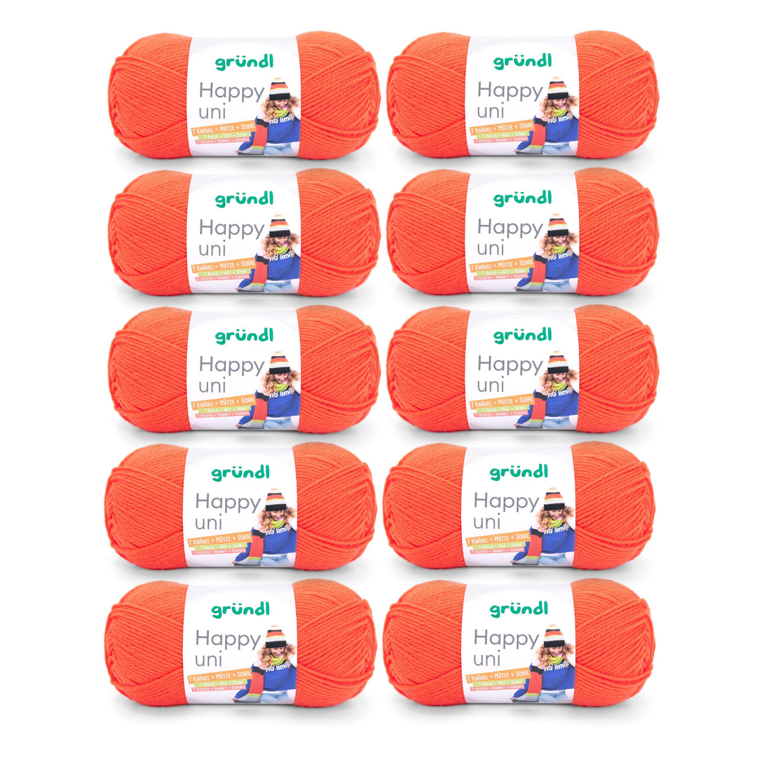 Gründl Happy uni (Strick- und Häkelgarn mit wollartigem Charakter aus 100% Polyacryl, Anti-Pilling,