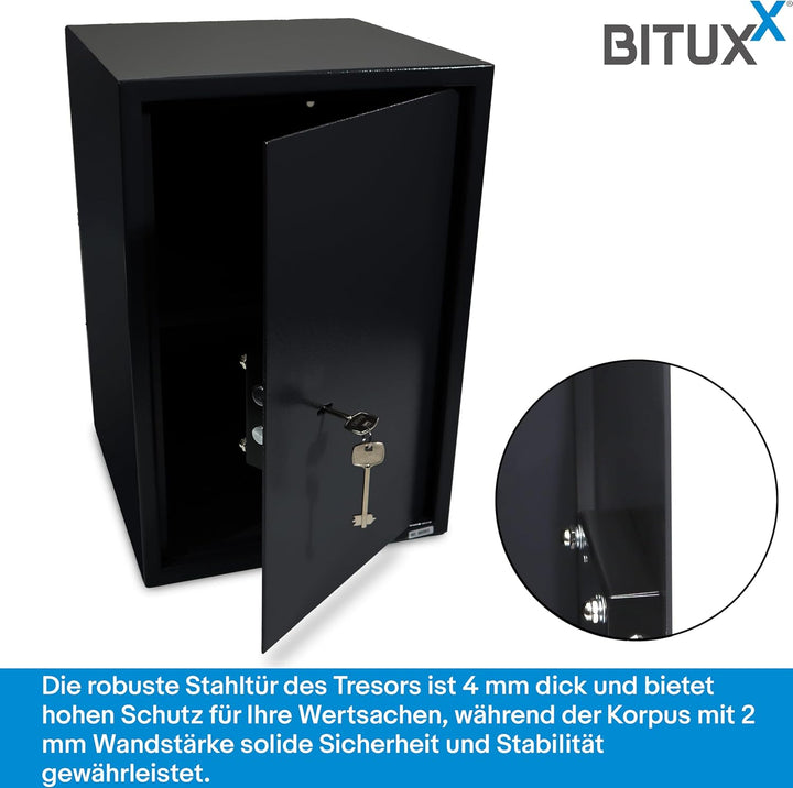 BITUXX Tresor Möbeltresor Safe Aktentresor Sicherheitstresor Abschliessbar mit Schlüssel für Büro un